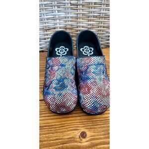 Sanita Multicolor Snake Pattern Nursing Clogs Slip-On Mules Arch Support Size 11